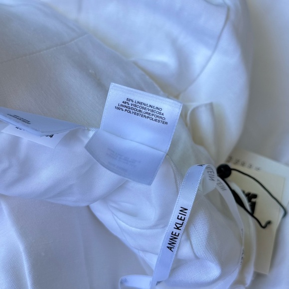 NWT Anne Klein White Linen Blend Belt Skirt Size 14 - Picture 5 of 9
